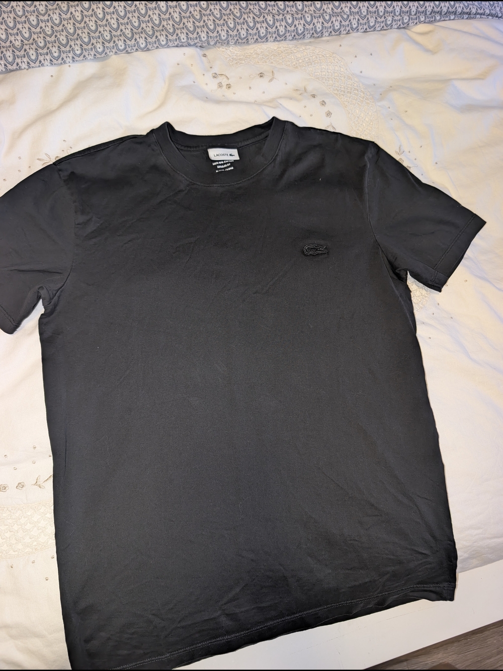 Lacoste Black Crewneck Short-Sleeve Logo T-Shirt